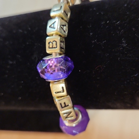 Hand Crafted NFL Ravens Cuff Bracelet Gold Purple Baltimore Football Jewelry - Picture 7 of 8